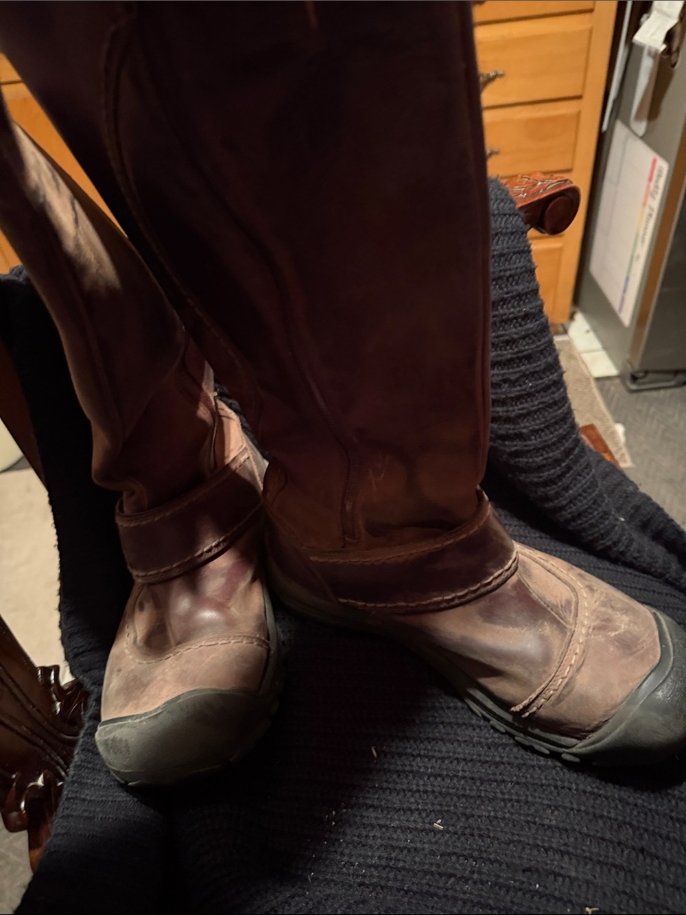 Keen Brown Leather Knee-High Riding Boots